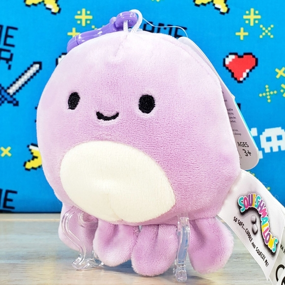 Squishmallow Violet the Octopus 3.5" Clip 2019 UltraSoft Sealife Plush NWT - Picture 6 of 11